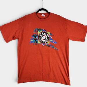Vintage Starter Flipside Shirt Mens Large Orange 100% Cotton Made USA 90s
